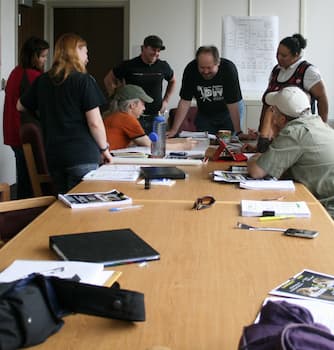 Production meeting for "The Messenger"