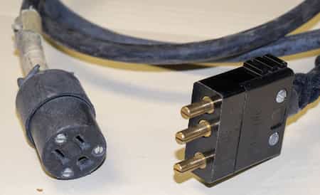 Stage-pin plug to Edison socket adapter.