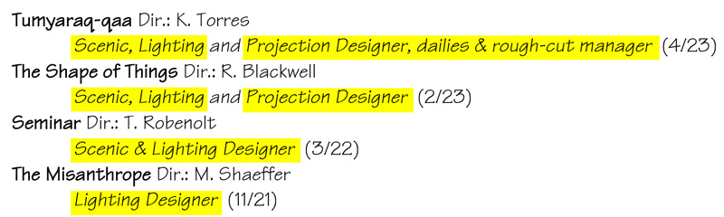 Positions highlighted