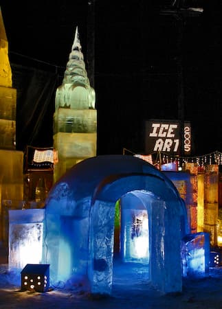 Ice Scultpture at night